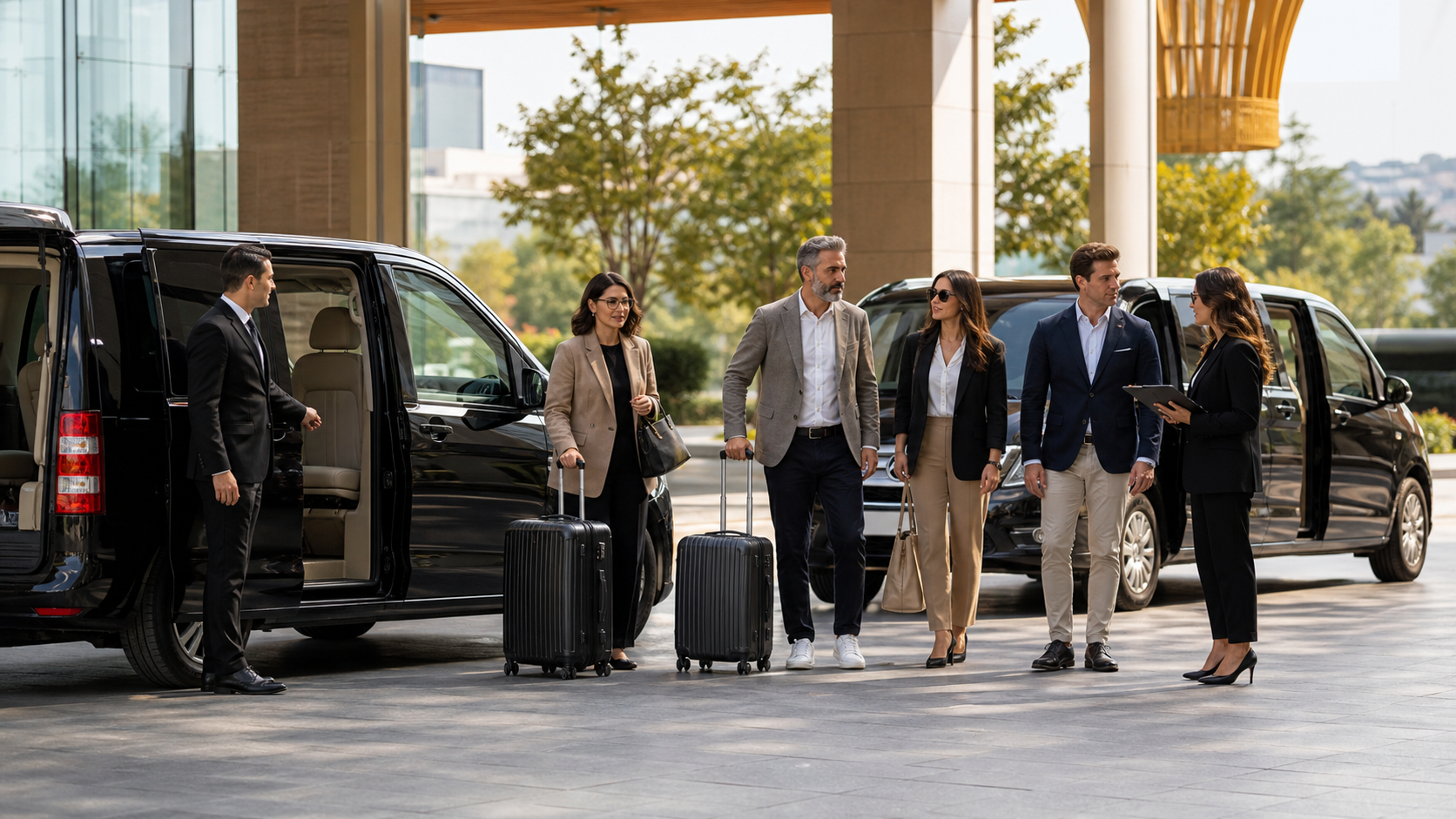 Coordinated private transfer for corporate groups and delegations