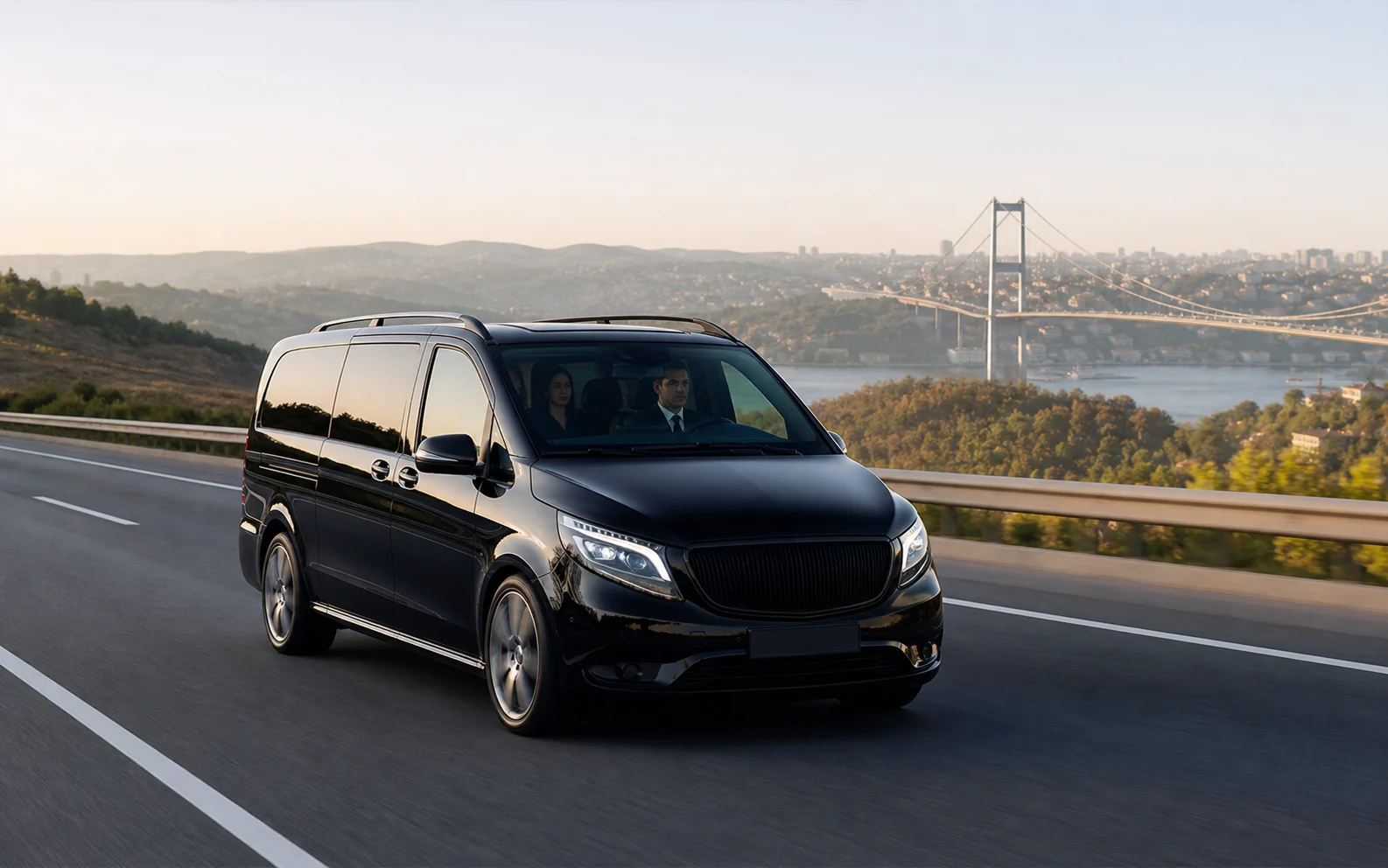 Mercedes Vito on a highway for intercity transfers